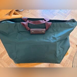 Green Men's Bag with Brown Accents